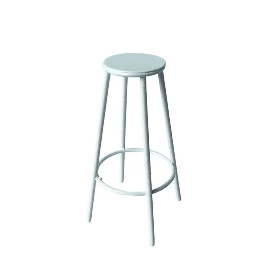 1:12 Scale Dollhouse Simulation Stool Alloy Dollhouse Decor Mini Dollhouse Furniture Photo Props Scene Layout Bar Counter Stool