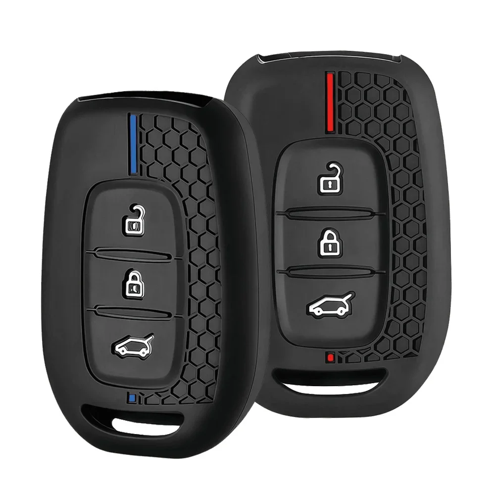 Embossed Hexagon Protective Guard For Renault Kwid Trafic Dacia Logan Duster Lightweight Flip Car Key Storage Shell