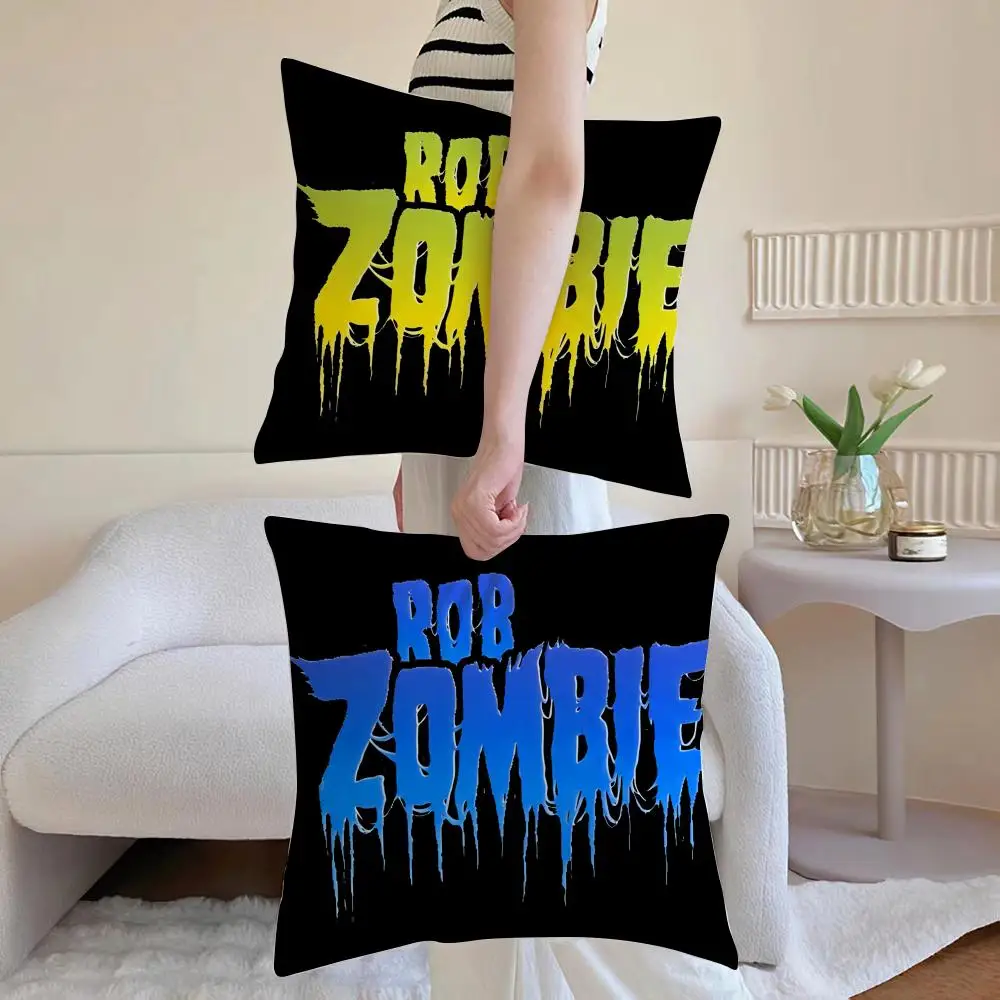 Rock Singer Fans Gift R-Rob Zombies Cushion Cover Washable Linen Pillowcase Soft  for Daily Sofa Bed Home Room Decor