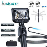 S43 INSKAM 360° Two-way Endoscope with Articulation Industrial Endoscope 8.5mm Cars Inspection Camera With 8LED For IOS Android