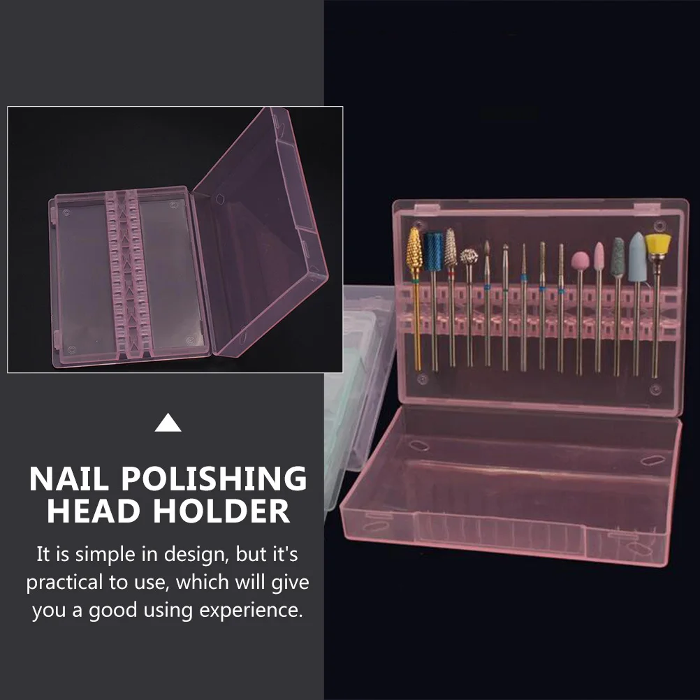 Boîte de rangement pratique en PP, 4 pièces, pour forets à ongles, organisateur de manucure, support de têtes de meulage, accessoires de pédicure longs