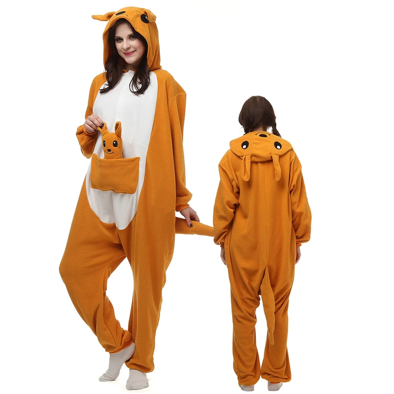 ELEIMOS Halloween Kangaroo Onesie For Women Men Adult Animal Kigurumis Pyjamas Cartoon Pajama Homewear Cosplay Costume