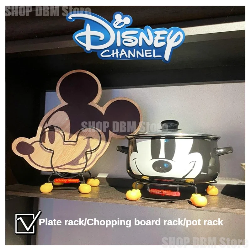 Disney Mickey Mouse Kitchen Organizer Pot Lid Rack Stainless Steel Spoon Holder Pot Lid Shelf Cooking Dish Rack Pan Cover Stand