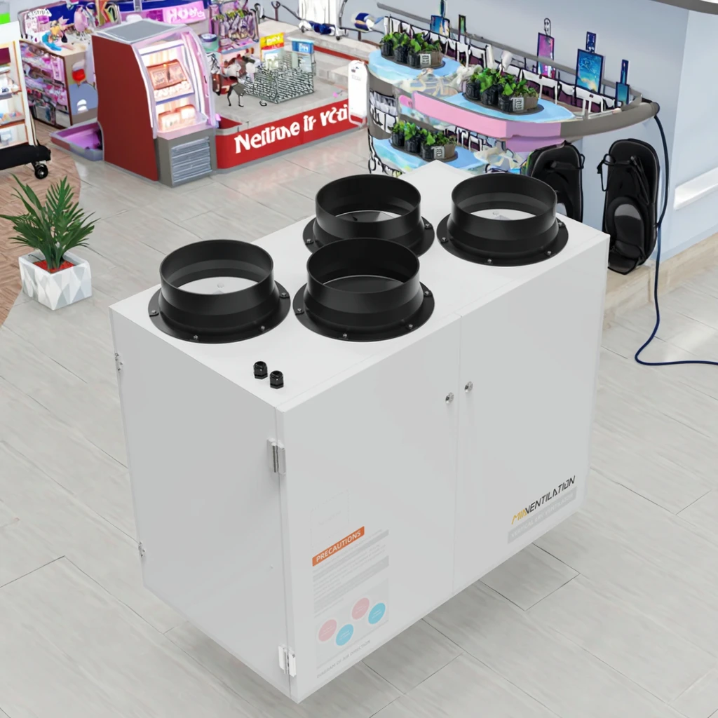 

Вертикальный вентилятор VMC с двойным потоком, Wi-Fi Smart, 500 м3/ч, система свежего воздуха, вентиляции и кондиционирования воздуха, нагрев из нержавеющей стали, больничный прямоугольник