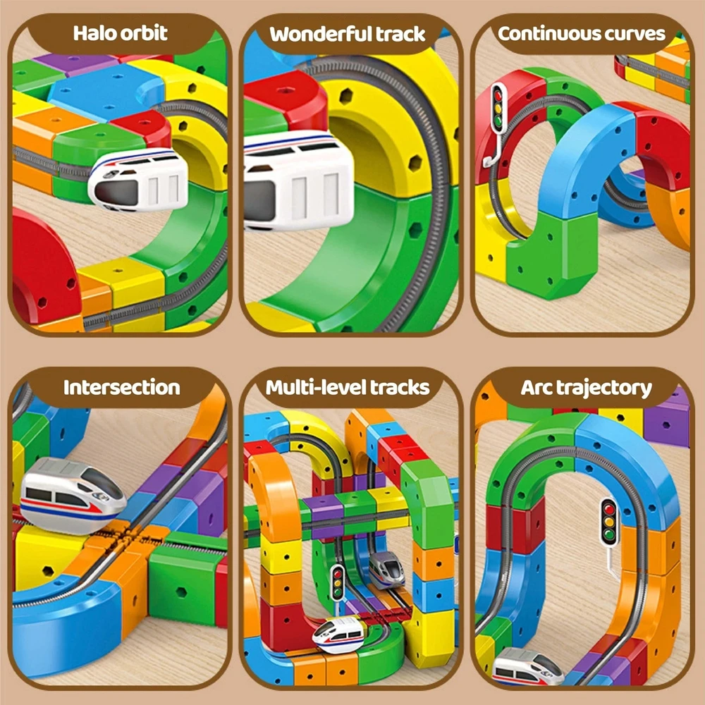 123Pcs Magic Stereo 3D Track Car Toy Flexible Rail Assembling Playset Educational Interactive Toy for Children Indoor Play Birthday Gift