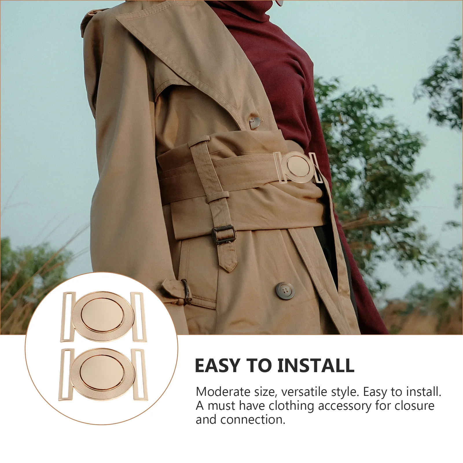 

2Pcs Zinc Alloy Metal Buckles Decorative Cloth Waist Belt Buckles Durable Stylish Interlock Buckle Connectors for DIY