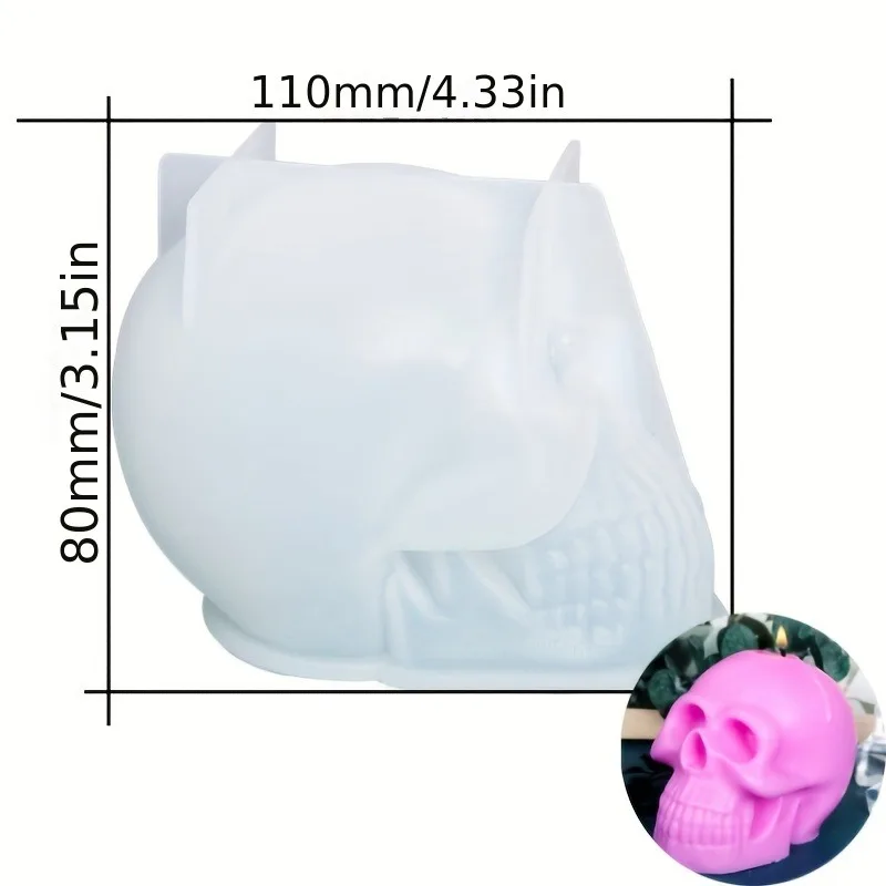 1pc 3D Skeleton Candle Silicone Mold - Halloween and Easter Candle Making, Handmade Soap, Gypsum Mold - Home Decoration