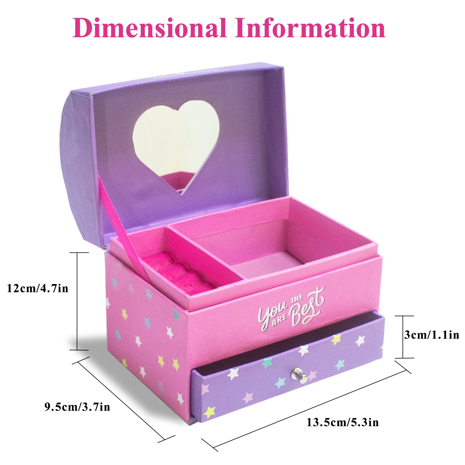 قطعة واحدة منظم مجوهرات مع درج للخواتم والأقراط والقلائد والأساور وما إلى ذلك. عيد الأم، عيد الحب، هدية عيد ميلاد #1