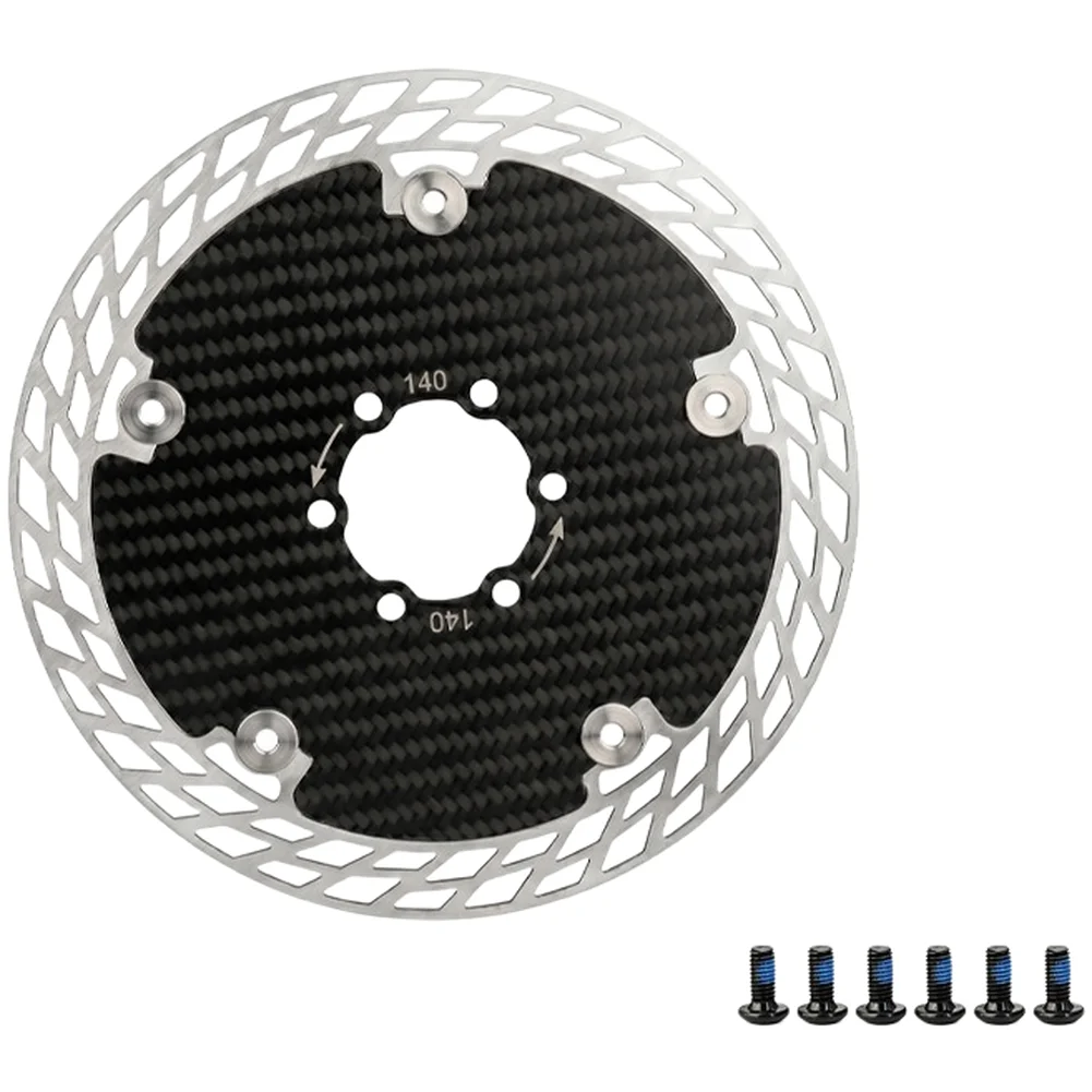 Carbon Fiber Composite Brake Disc for Road Mountain Bikes with Standard 6-Bolt Mount and Consistent Dimensional Accuracy