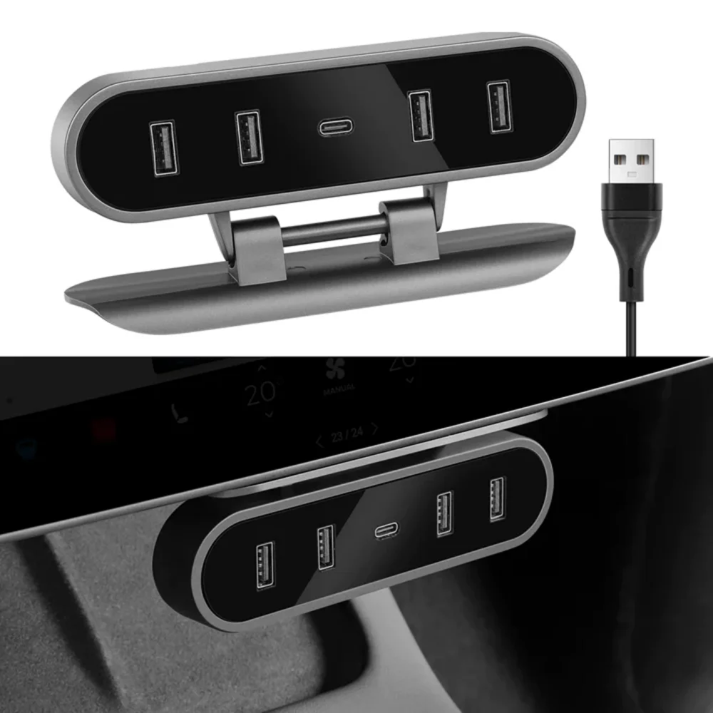 

For Tesla Model 3 Model Y Docking Station HUB Under Screen 4 USB Shunt Adapter Charger Splitter Extension Replacement