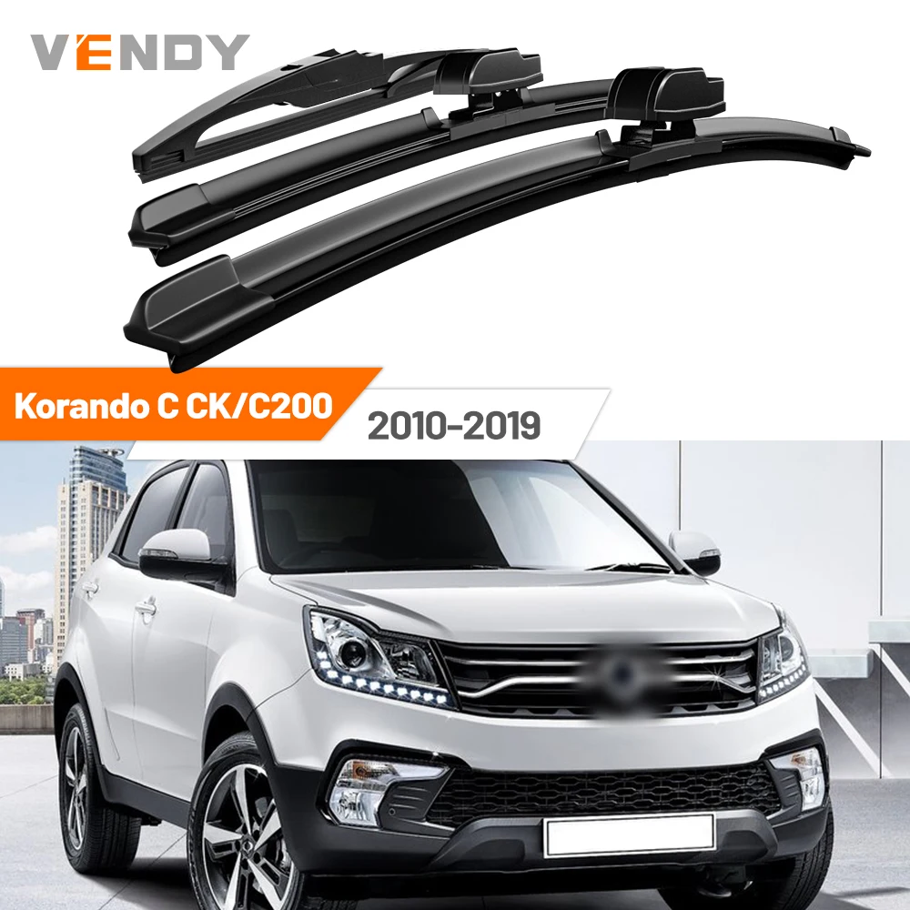 

For Ssangyong Korando C CK C200 2010-2019 2011 2012 2013 Front & Rear Windshield Wiper Blades Windscreen Wipers Set Accessories