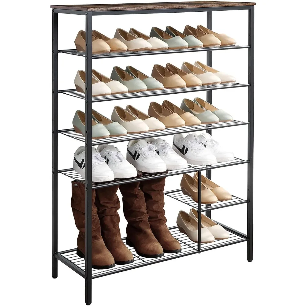 Étagère de rangement pour chaussures en maille métallique, bottes de rangement, 6 niveaux, évaluation T1