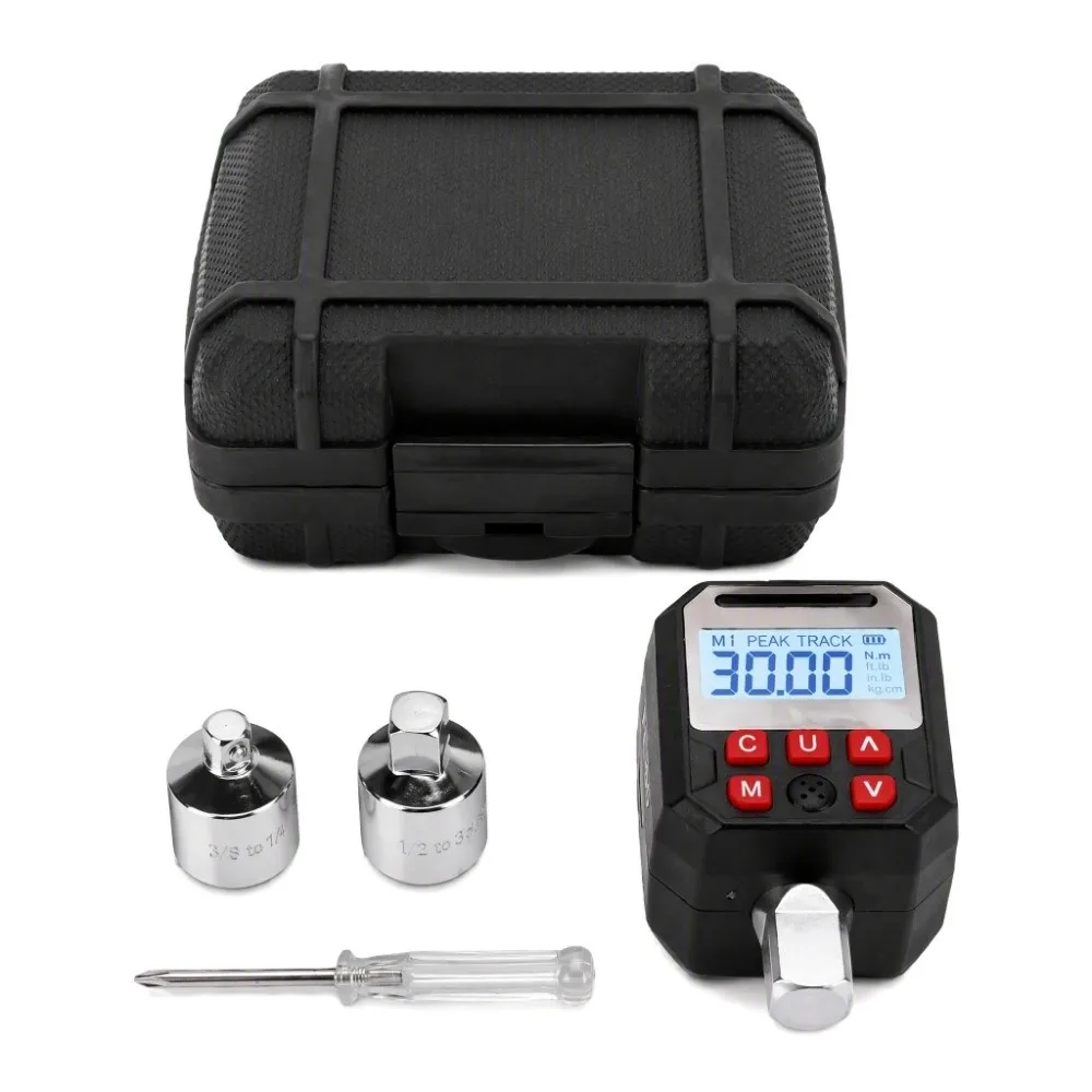 1/2in Drive Digital Torque Adapter 17-340Nm Range Color LCD Display Torque Tester Converter 2% Accuracy Storage Memory