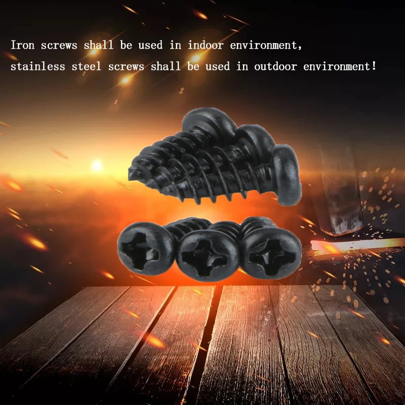 Black Micro screws, CA0.8,CA1.0, CA1.2, CA1.4, etc., iron or stainless steel, used for LED modules plastic protective nets