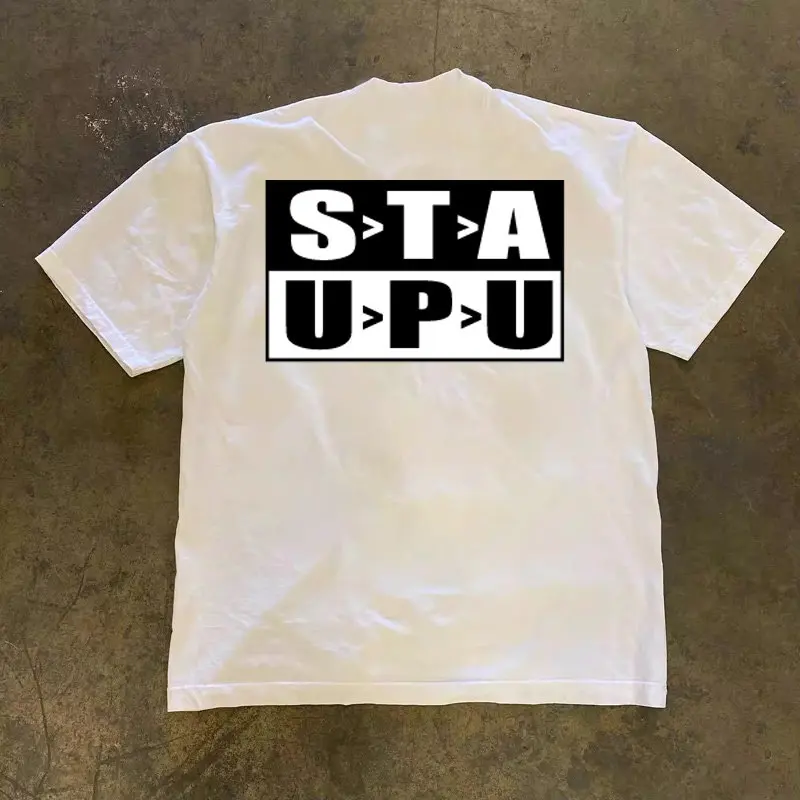 Pure Cotton Double Thread Loose Fit Short Sleeve T-Shirt Men's Style Comfortable Breathable Summer Top American Retro Design