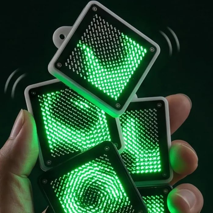 Water Flow Shaking  Atmosphere Decoration On Bag Desktop Luminous Ornaments LED Gravity-Reactive Charm Fluid Simulation Pendant