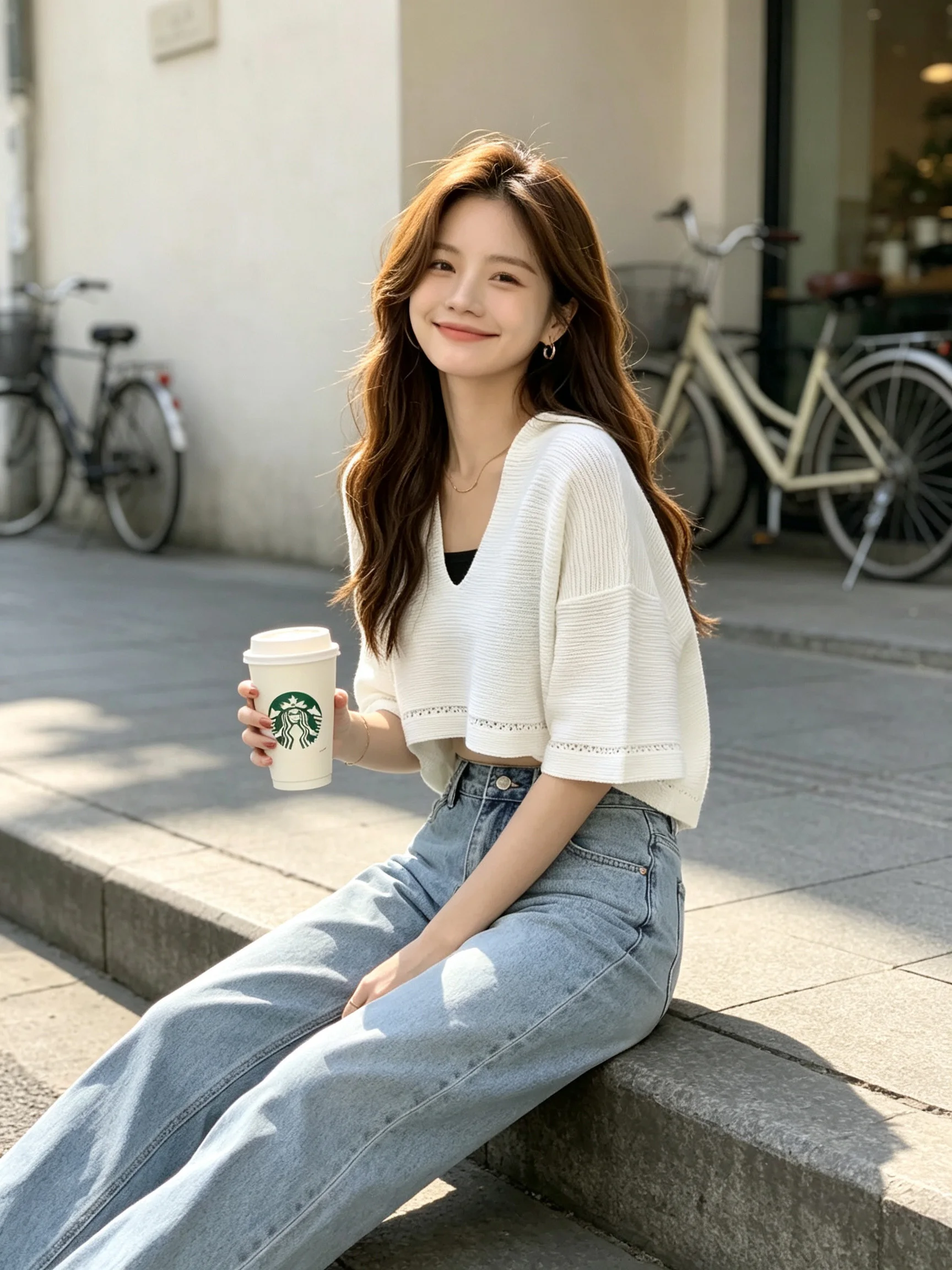 Knitted Top Short Sleeve Women Korean Loose T-shirt Crop Women's Girls Ladies Tops Cuteore Clothes Kawai Woman Korean Fashion