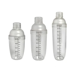 Plastic Cocktail Shaker Drink Mixer Hand Shaker Cup with Scales Boba Tea Shaker Matcha Shaker Cup for Milk Wine Mixing Bar Tool