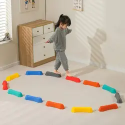 Kids Stepping Stones Balance 6PCS Non-slip Rainbow Kids Balance Stepping Stones Portable Obstacle Course Indoor Outdoor Step