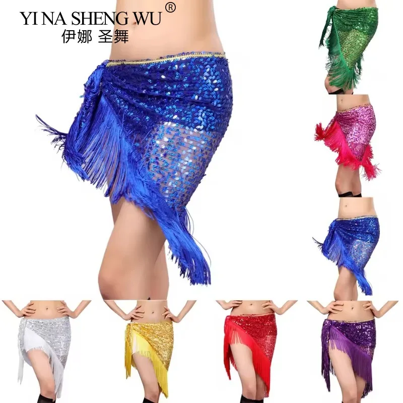 

Взрослый танец живота с бахромой и блестками, набедренный шарф, аксессуары для восточного костюма, женский треугольный шарф для танца живота, восточный танец русалки