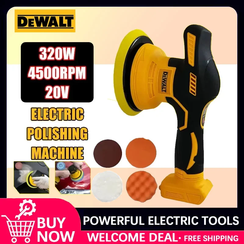 

Беспроводная полировальная машинка Dewalt с 8 скоростями и цифровым дисплеем, электрическая полировальная машина для авто, для воскования и полировки, совместима с аккумулятором 20В.