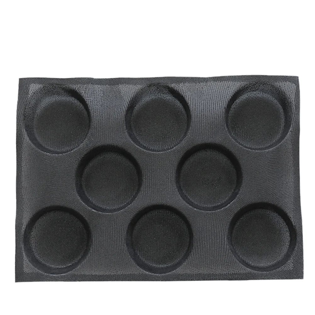 

1 pc Silicone Bread Mold Non-Stick Burger Bun Baking Pan Diy Craft Oven Safe Healthy Black Baking Tray Kitchen Bar Tool