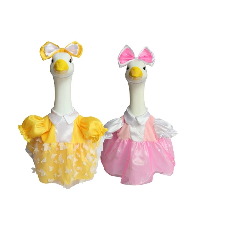 Birds Costume Dress Set with Dress and Decorative Headpiece, Outfit for Party Photos and Display Arrangements Y5GB