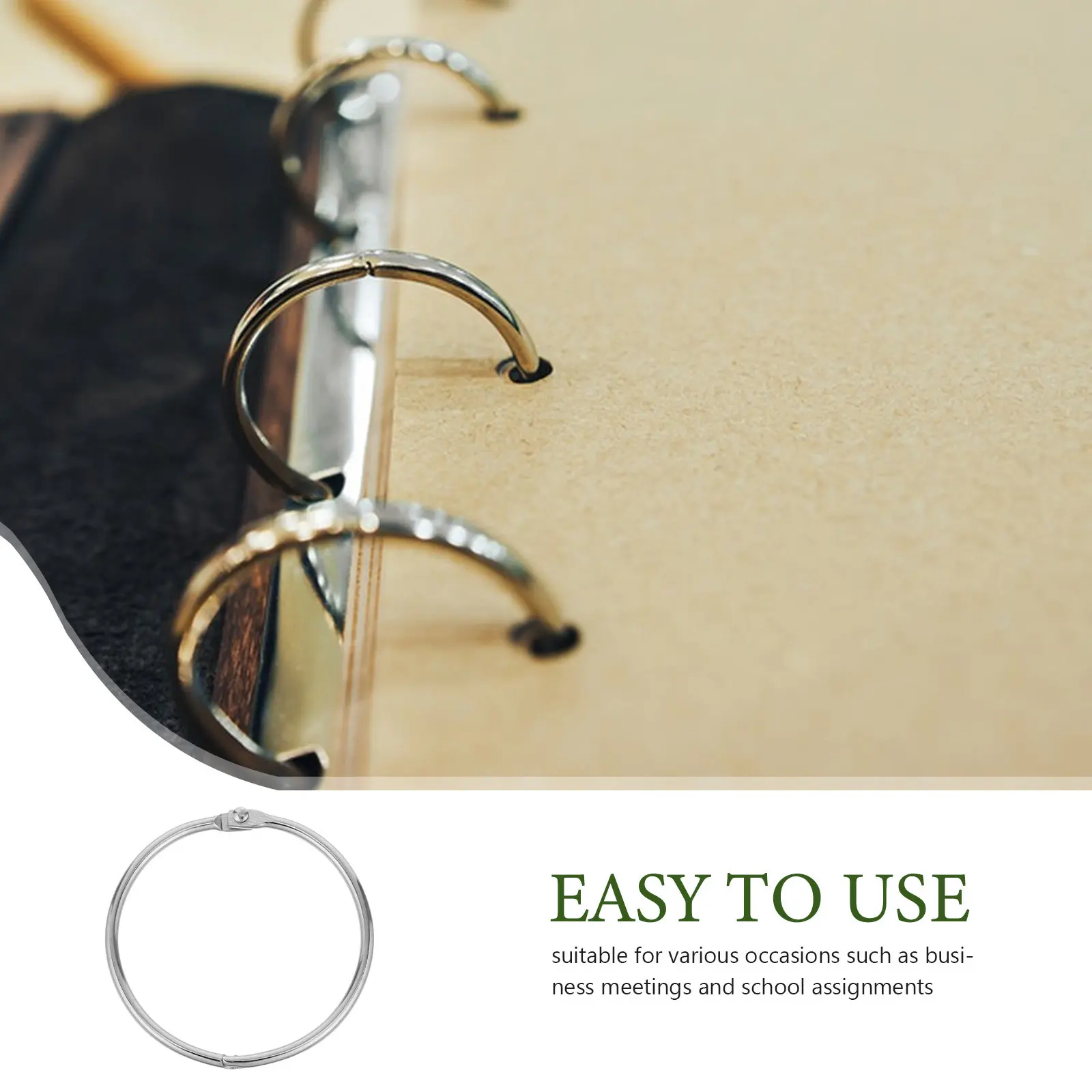 20Pcs Sturdy Iron Book Binder Rings Openable Metal Hoops for Paper Binding Notebook Organization Flashcard Rings Office Supplies view 6