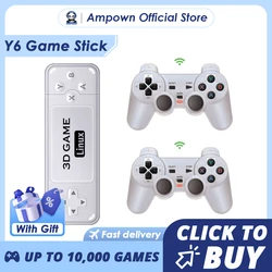 Ampown Y6 Retro Game Console 4K 60fps HDMI Output Low Latency GD10 TV Game Stick Dual Handle Portable Home Game Console for GBA