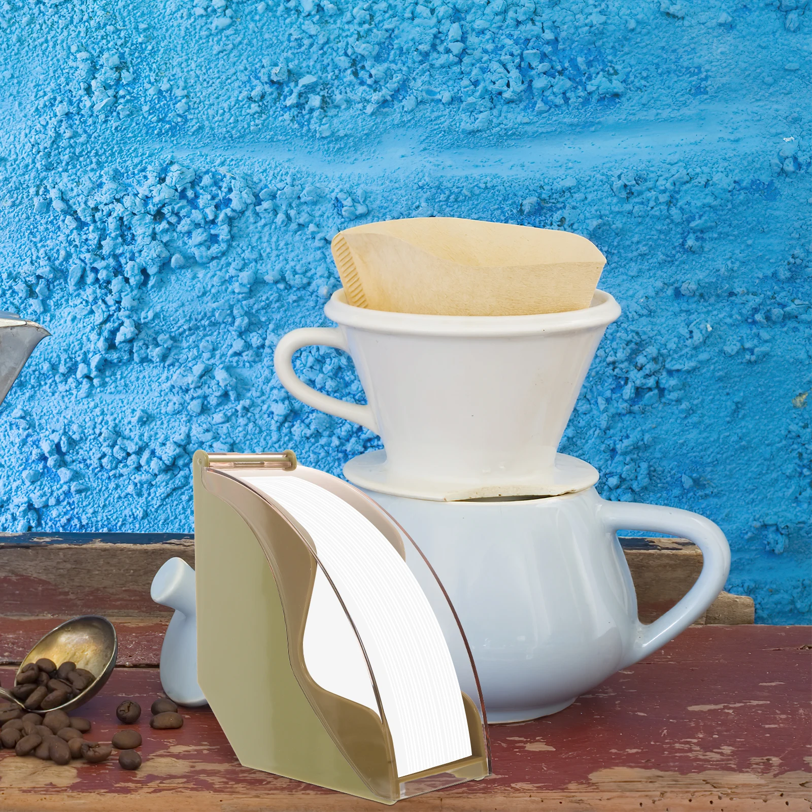 

Dustproof Filter Paper Box Premium Material Coffee Filter Storage Rack Exquisite Desktop Organizer