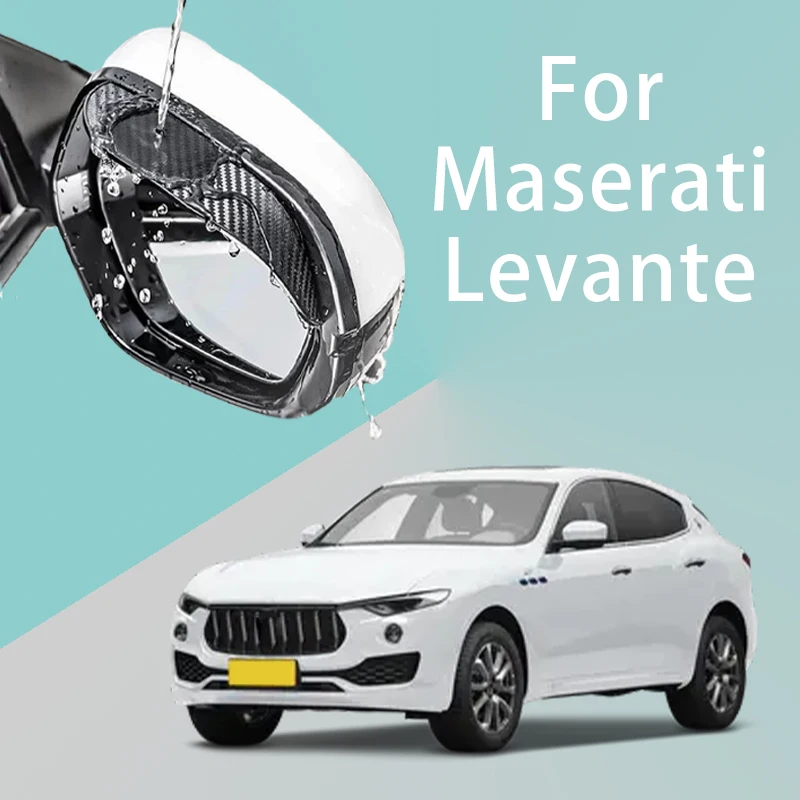 

For Maserati Levante car rearview mirror rain brow thickened carbon fiber texture rearview mirror rain brow