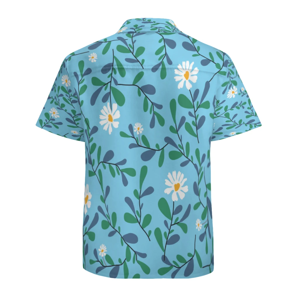 Men's Hawaiian Shirt Short Sleeve Casual Button Down Floral Printed Beach Shirts with Pocket Quick Dry Breathable