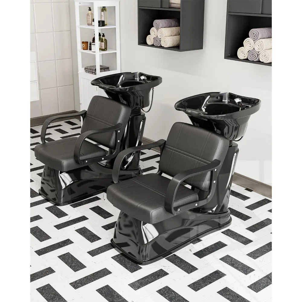 

Shampoo Stations for Salons with Chair, Tilting Shampoo Bowl, Ergonomic Shampoo Chair with Armerst