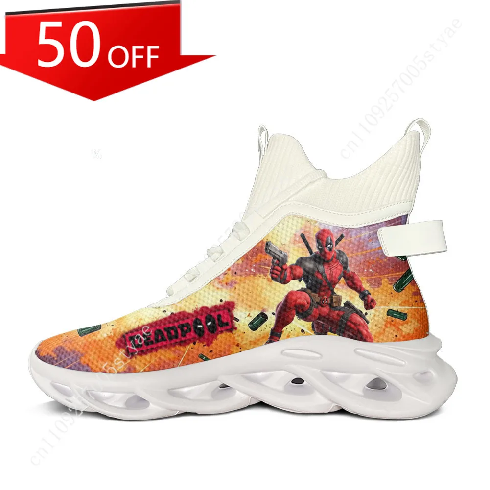 

Marvel Deadpool Wade Winston Wilson High Top Flats Sneakers Mens Womens Hiking Lightweight Stylish Running Shoes