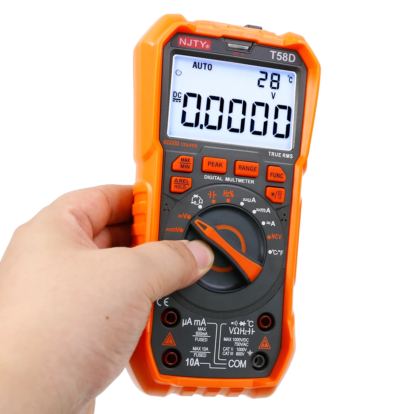 NJTY T-58D High-Precision Digital Multimeter, 60000 Counts, Smart Anti-Burn, Home/Professional Universal Meter