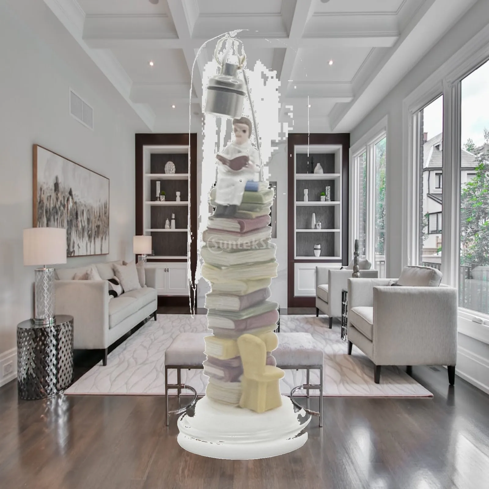 Resin Stacked Books Night Table Lamp Book Lover Desk Light Creative Home Decoration for Bedroom Nightstand