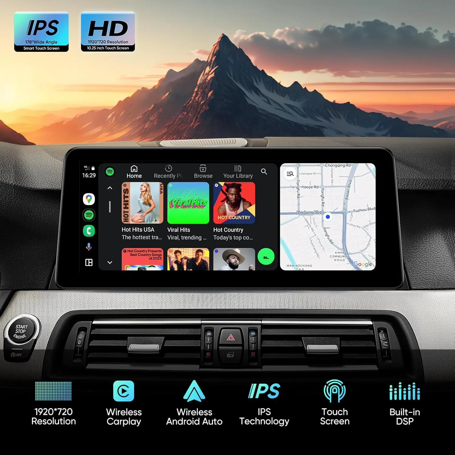 12.3 Inch Car Stereo for BMW 5 Series F10 F11 (2013-2016) NBT System, Wireless CarPlay Android Auto Bluetooth IPS Touch Screen 1