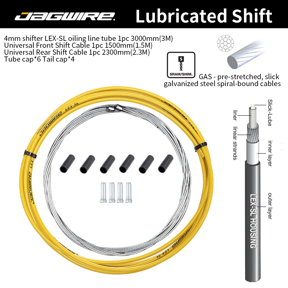 JAGWIRE Fahrrad-Schaltkabelgehäuse, geschmiert, Schaltkabel, Draht, Rohr, 4 mm, Mountainbike, Rennrad, universelles Zubehör