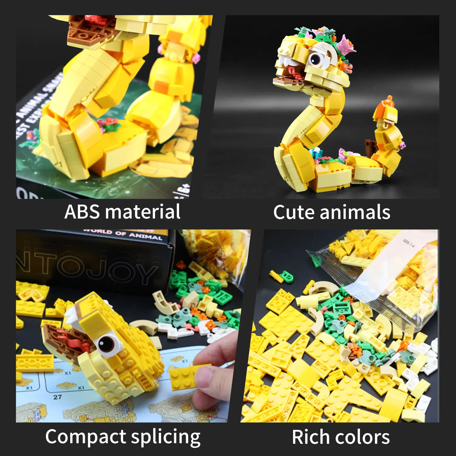 บล็อกตัวต่อของเล่นงู 681 ชิ้น ชุดตัวต่อสัตว์งูพร้อมธีมการสำรวจป่าสำหรับเด็กอายุ 6-12 ปี