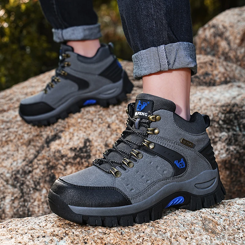 Trendy Classic Men Ankle Boots Wear Resisting Hiking Shoes Cow Suede Men Boot Comfortable Walking Sneaker For Man Tactical Shoes