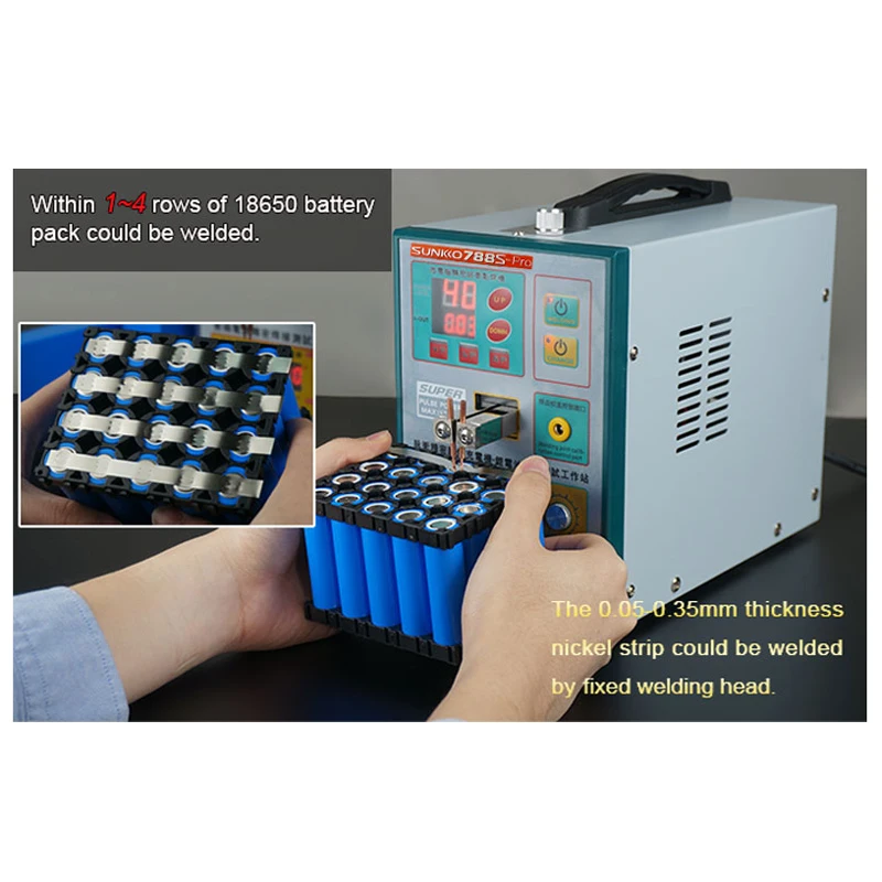 

SUNKKO 788S-PRO Battery Spot Welder MachineAutomatic Pulse 18650 Battery Welding Machine With 70B Spot Welding Pen