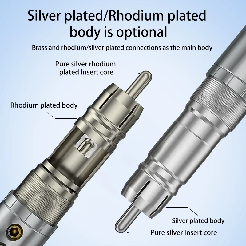 Xangsane hifi rca spina argento puro core amplificatore CD cavo altoparlante cavo segnale placcato rodio fai da te interfaccia spina audio terminale