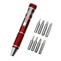 8 In 1 Mini Aluminum Precision Pen Screw Driver Screwdriver Set Repair Tools Kit for Cell Phone Hand Tool