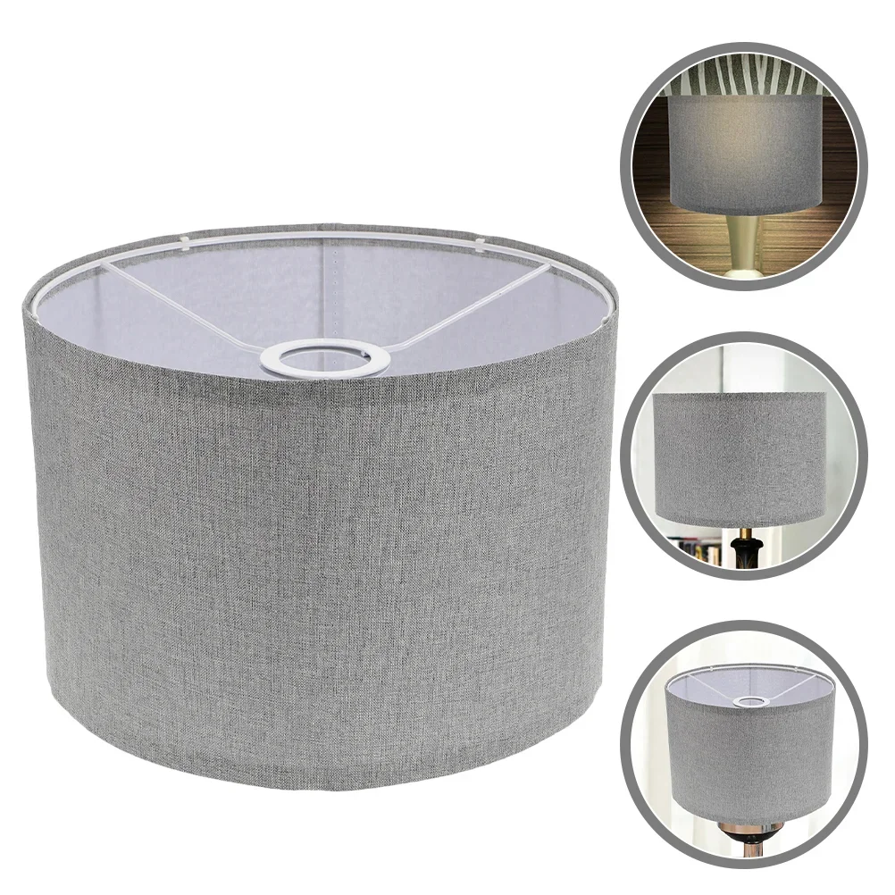 

Grey Linen Lamp Cover Bulb Replacement Cloth Lampshade Cover Fabric For Table Lamp Floor Light Lamp Shade Home Coffee Shop Decor