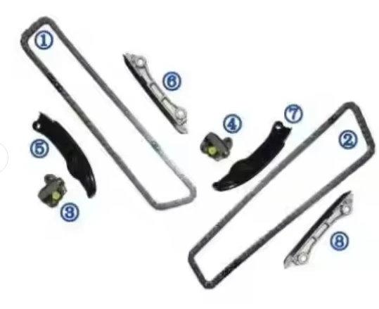 1VD Diesel Engine Timing Chain Kit Tensioner Guide Rail Rebuild Kit For  Landcruiser 1VD-FTV V8 32V 4.5 1350651020