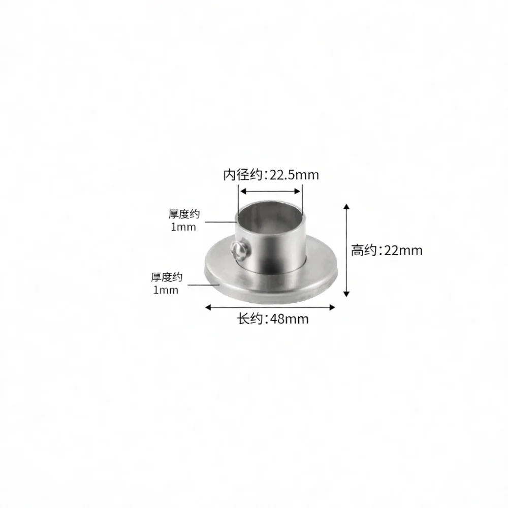 Stainless Steel Flange Bracket High Leg Closet Rod Support Wardrobe Pipe Connector Fixing Hardware For Home Storage Organizer