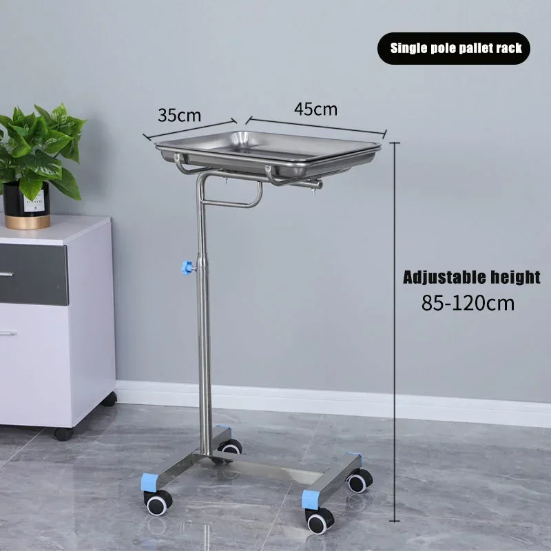 304 stainless mayo table mayo stand trolley dental tray rack with caster for hospital clinic use