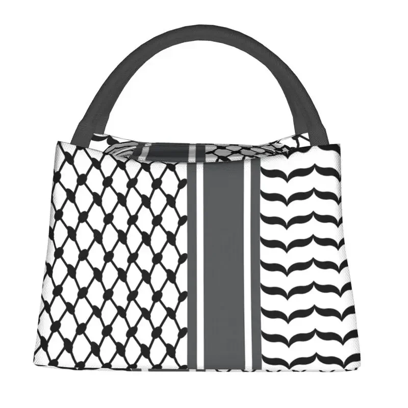 Palestinian Keffiyeh Insulated Lunch Bags Outdoor Picnic Palestine Arabic Hatta Kufiya Waterproof Cooler Thermal Lunch Box Women