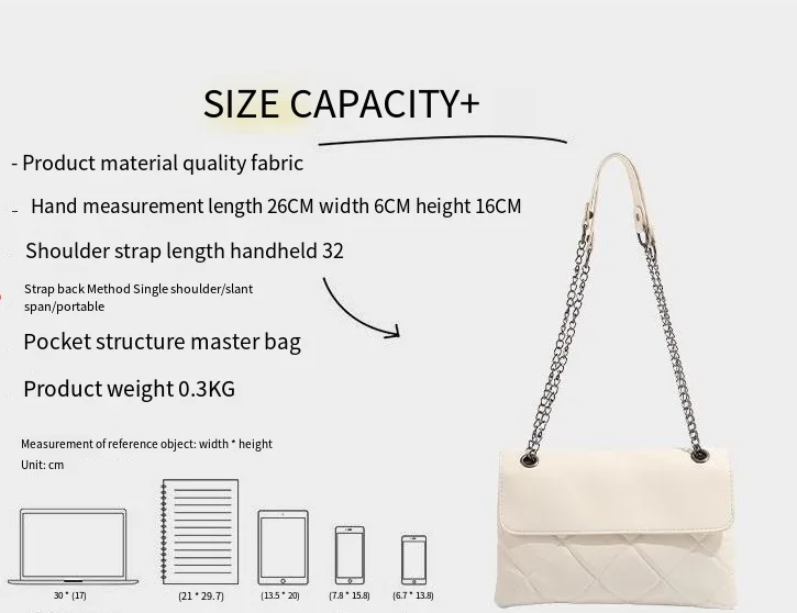 CHARHP&KEJNT borsa a tracolla quadrata piccola alla moda con catena a griglia di diamanti 2024 nuova da donna_voghion.com