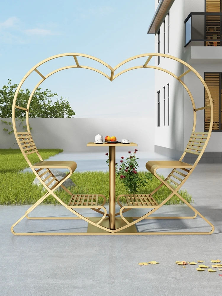 

Outdoor Love Swing Chair Courtyard Decoration Scenic Area Homestay Decoration Restaurant Heart shaped Tables and Chairs